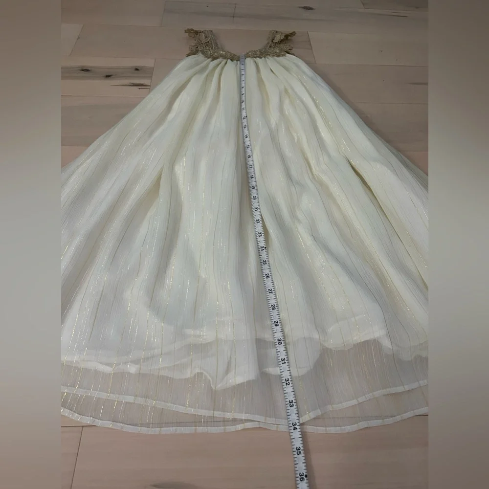 Sweet Boutons Metallic Thread Kids Dress Girls Size 7 - Picture 4 of 17